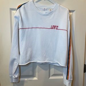 White Levi Crewneck Crop